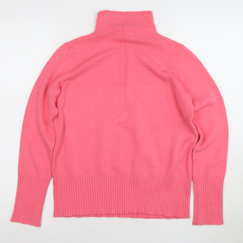French Connection Womens Pink Roll Neck Cotton Jumper M
