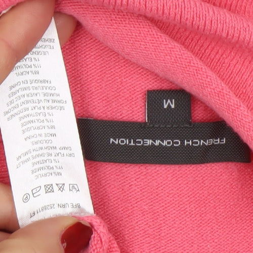 French Connection Womens Pink Roll Neck Cotton Jumper M