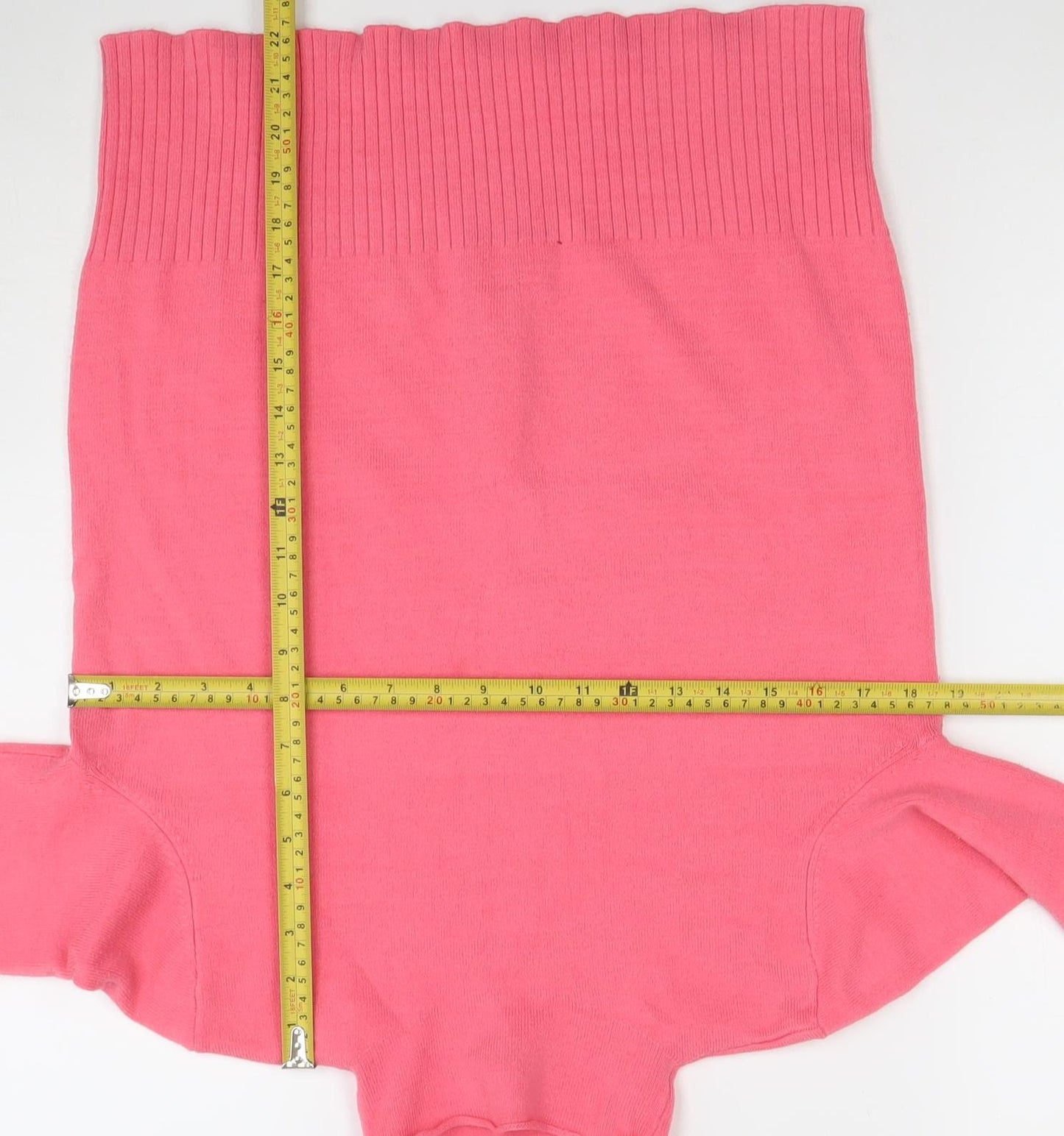 French Connection Womens Pink Roll Neck Cotton Jumper M