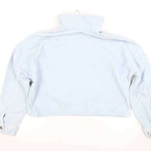 ASOS DESIGN Women Blue Corduroy Cropped Half Zip Jacket Size 6