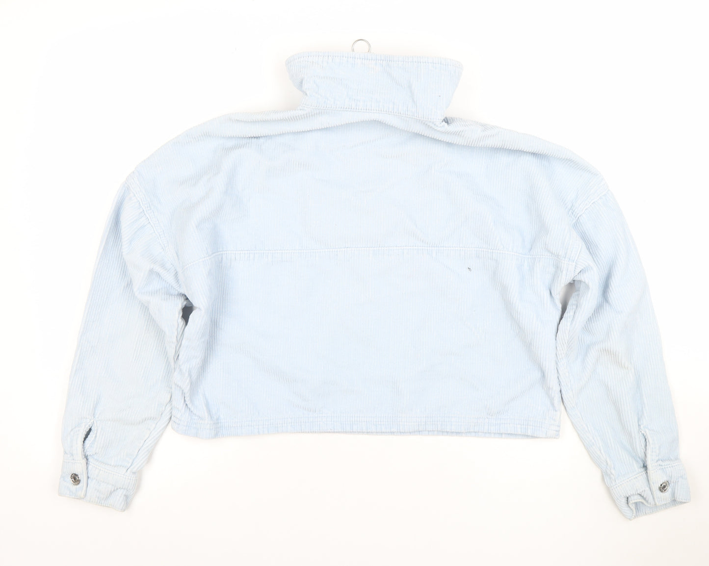 ASOS DESIGN Women Blue Corduroy Cropped Half Zip Jacket Size 6