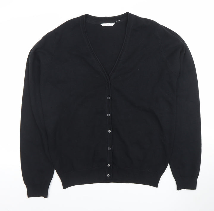 Marks and Spencer Boys Black Cotton Cardigan 16-17 Years Button Front