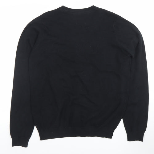 Marks and Spencer Boys Black Cotton Cardigan 16-17 Years Button Front
