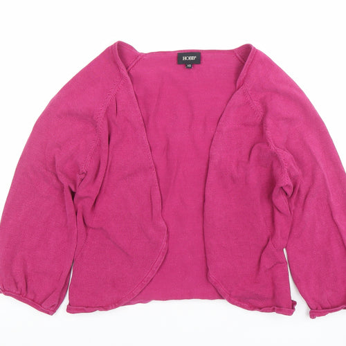 Hobbs Women's Pink Size 10 Open Knit 3/4 Sleeve Cardigan
