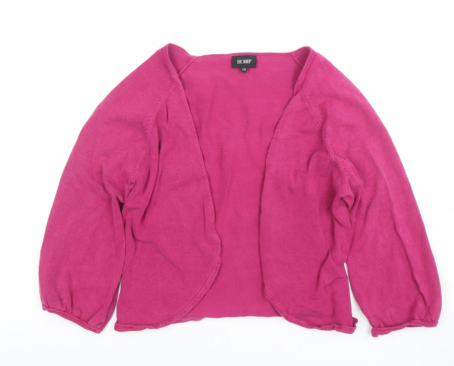 Hobbs Women's Pink Size 10 Open Knit 3/4 Sleeve Cardigan