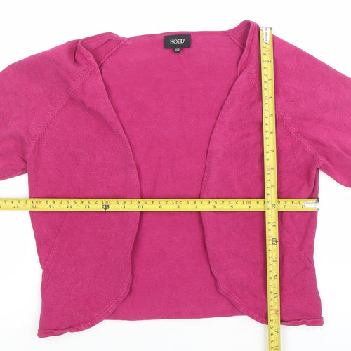Hobbs Women's Pink Size 10 Open Knit 3/4 Sleeve Cardigan