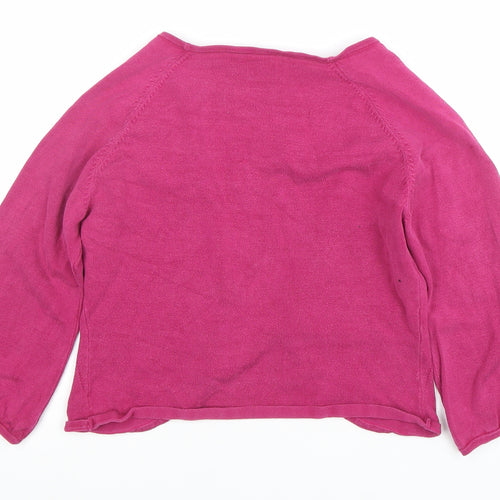 Hobbs Women's Pink Size 10 Open Knit 3/4 Sleeve Cardigan