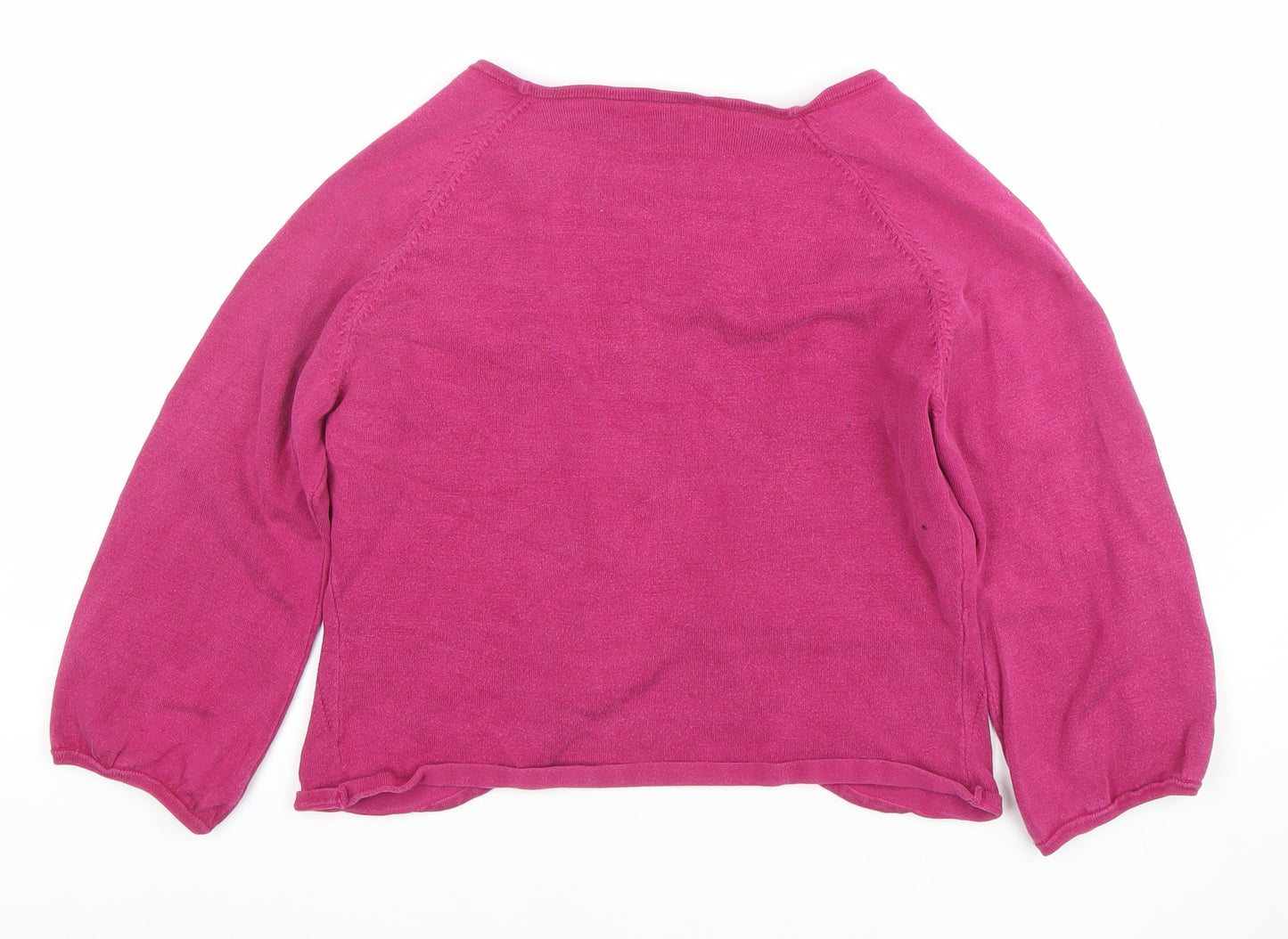 Hobbs Women's Pink Size 10 Open Knit 3/4 Sleeve Cardigan
