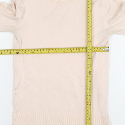 Mango Women’s Beige Cotton Crew Neck Long Sleeve Jumper XS
