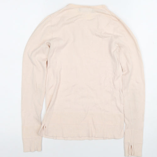 Mango Women’s Beige Cotton Crew Neck Long Sleeve Jumper XS