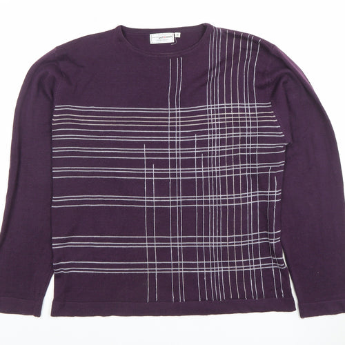 Petroleum Women’s Purple Geometric Crew Neck Acrylic Jumper M