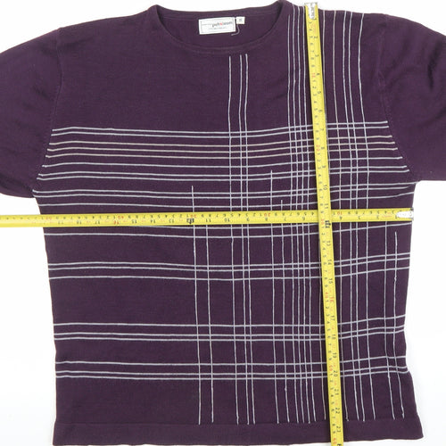 Petroleum Women’s Purple Geometric Crew Neck Acrylic Jumper M