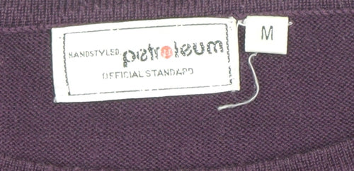 Petroleum Women’s Purple Geometric Crew Neck Acrylic Jumper M