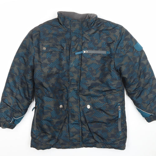 Cherokee Boys Blue Camouflage Puffer Jacket 8-10 Years Water Resistant