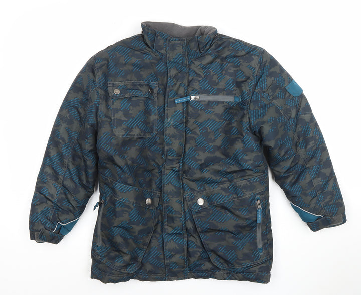 Cherokee Boys Blue Camouflage Puffer Jacket 8-10 Years Water Resistant