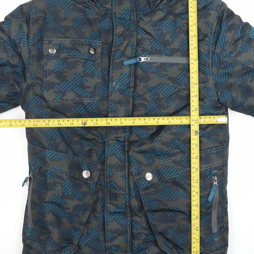 Cherokee Boys Blue Camouflage Puffer Jacket 8-10 Years Water Resistant