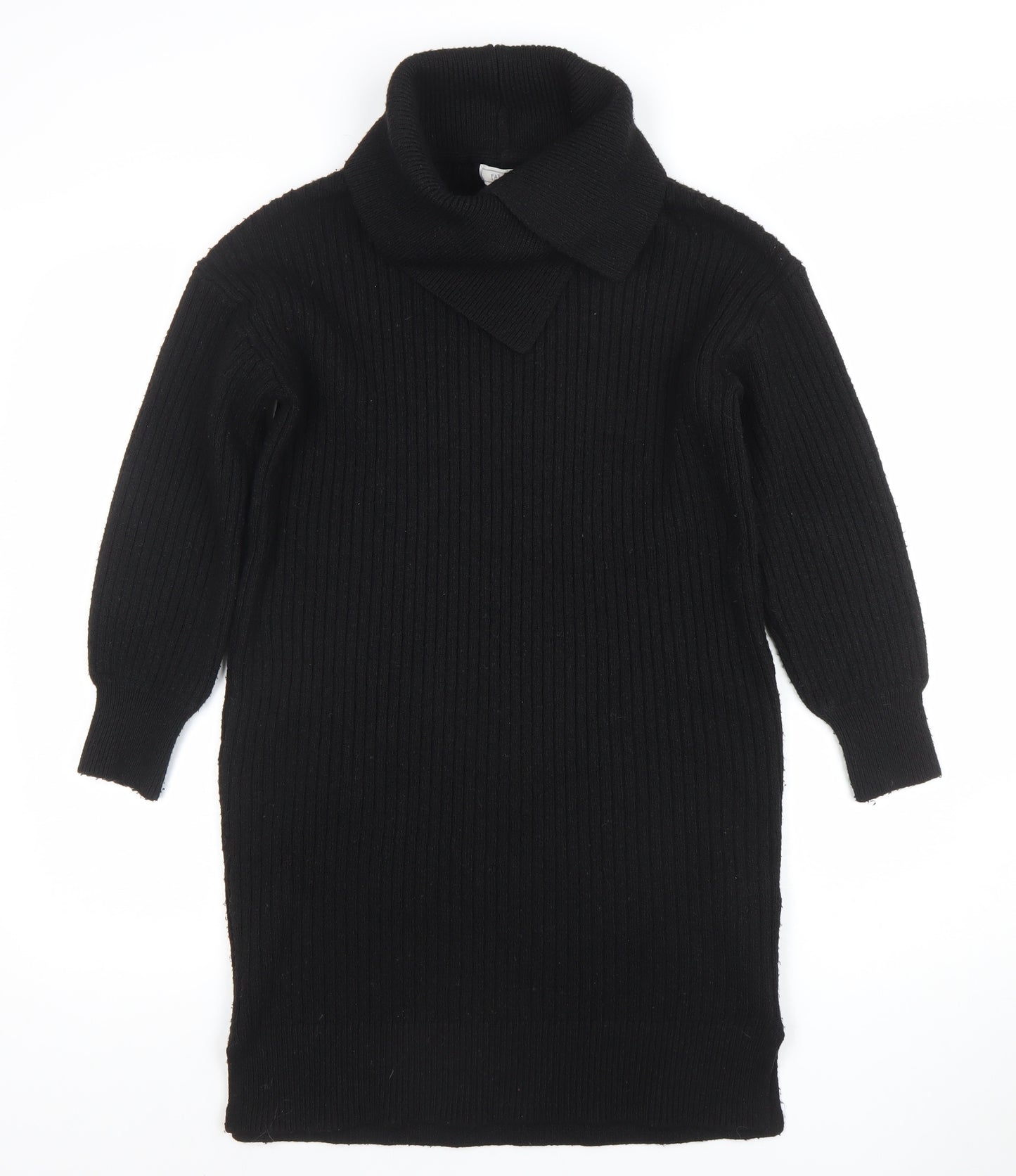 Fat Face Women’s Black Knit Collared Sweater Dress Size M