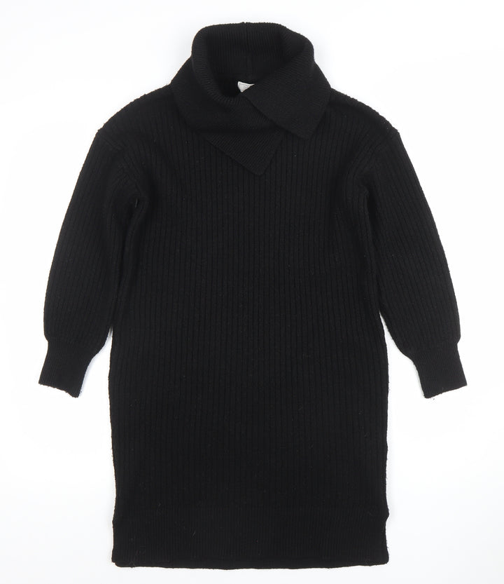 Fat Face Women’s Black Knit Collared Sweater Dress Size M