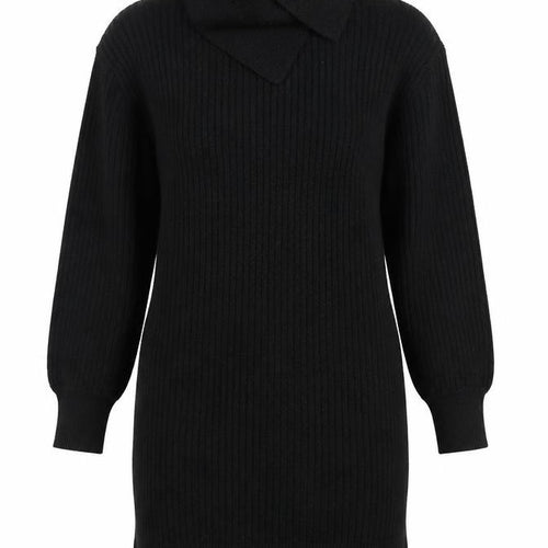 Fat Face Women’s Black Knit Collared Sweater Dress Size M