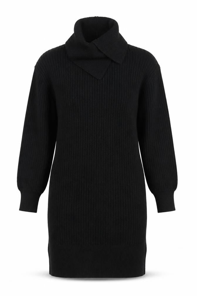 Fat Face Women’s Black Knit Collared Sweater Dress Size M