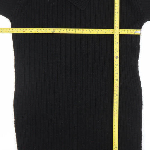 Fat Face Women’s Black Knit Collared Sweater Dress Size M