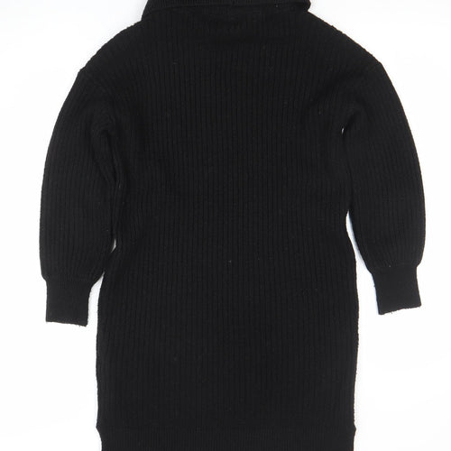 Fat Face Women’s Black Knit Collared Sweater Dress Size M