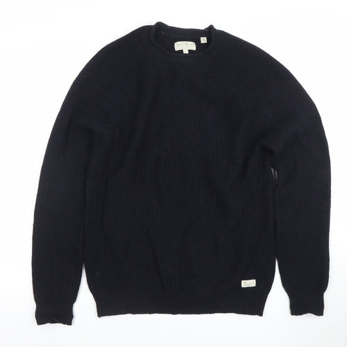 Jack Wills Men's Black Wool Crew Neck Chunky Knit Jumper Size S