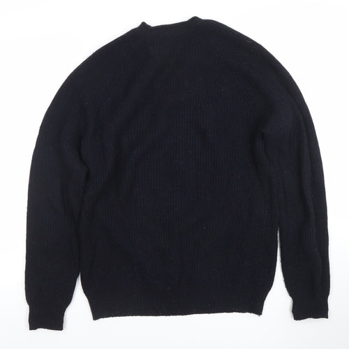 Jack Wills Men's Black Wool Crew Neck Chunky Knit Jumper Size S
