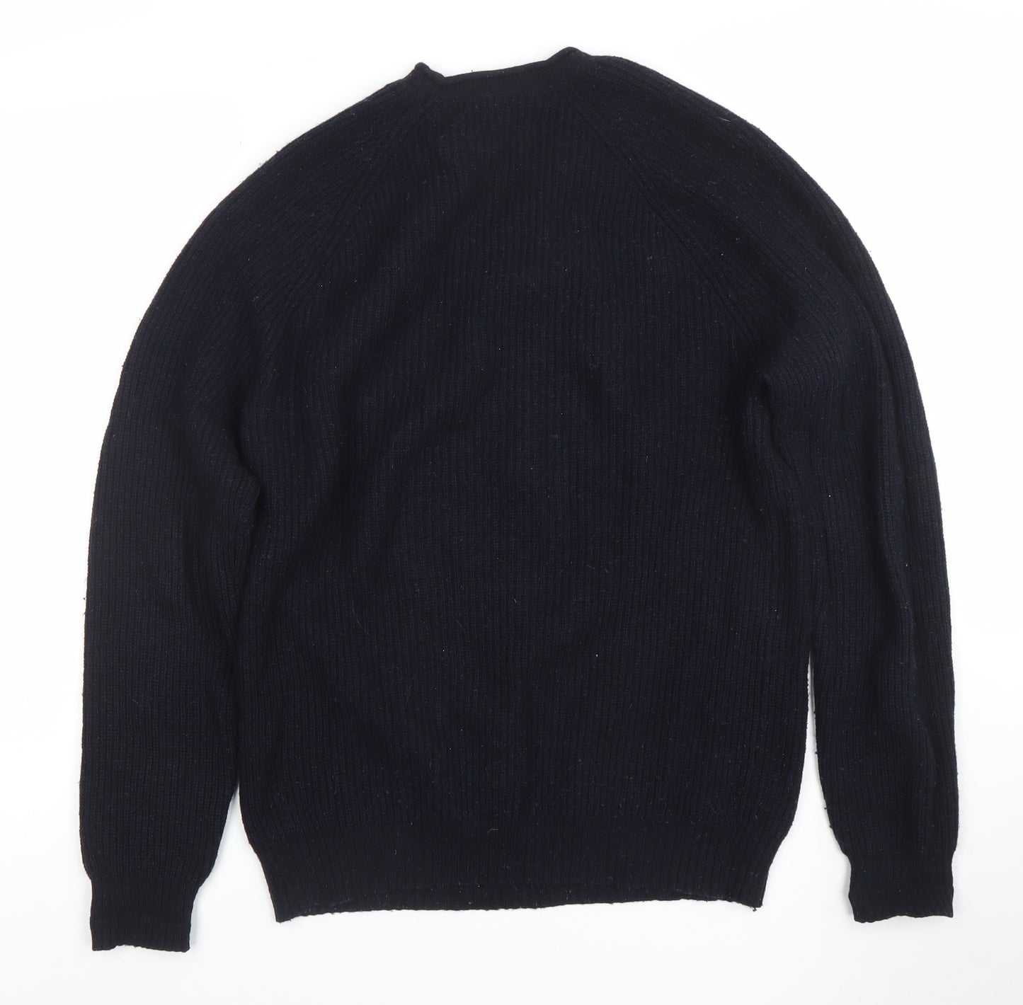 Jack Wills Men's Black Wool Crew Neck Chunky Knit Jumper Size S