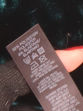 Dunnes Women’s Green Velvet V-Neck Puff Sleeve Tunic Blouse Size L