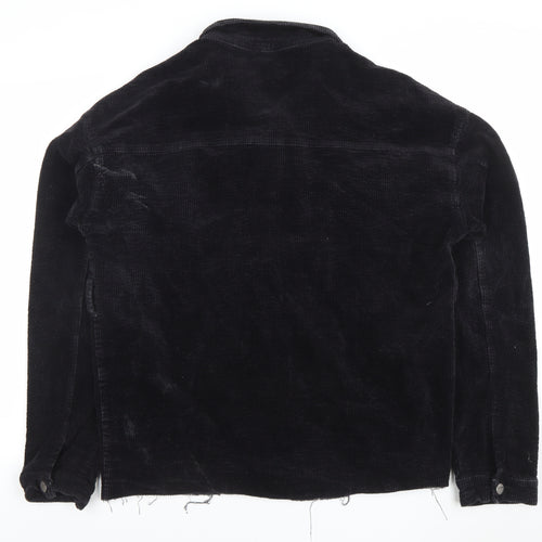 PrettyLittleThing Women’s Black Corduroy Jacket Size 12 Buttons Casual