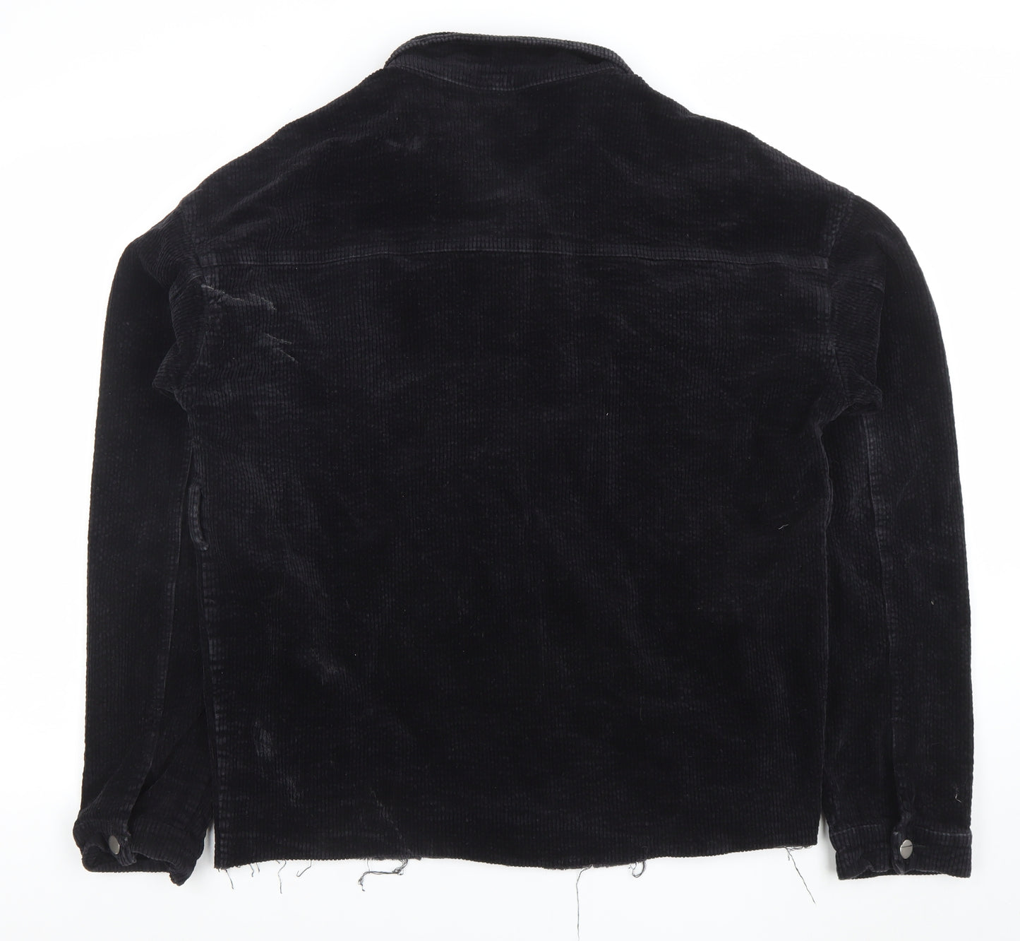 PrettyLittleThing Women’s Black Corduroy Jacket Size 12 Buttons Casual