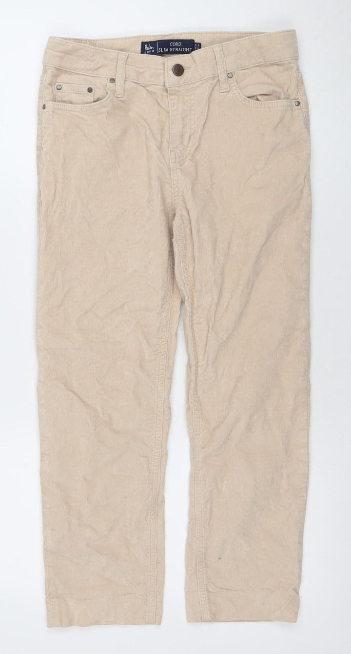 Boden Women’s Beige Corduroy Slim Straight Chino Trousers Size 8