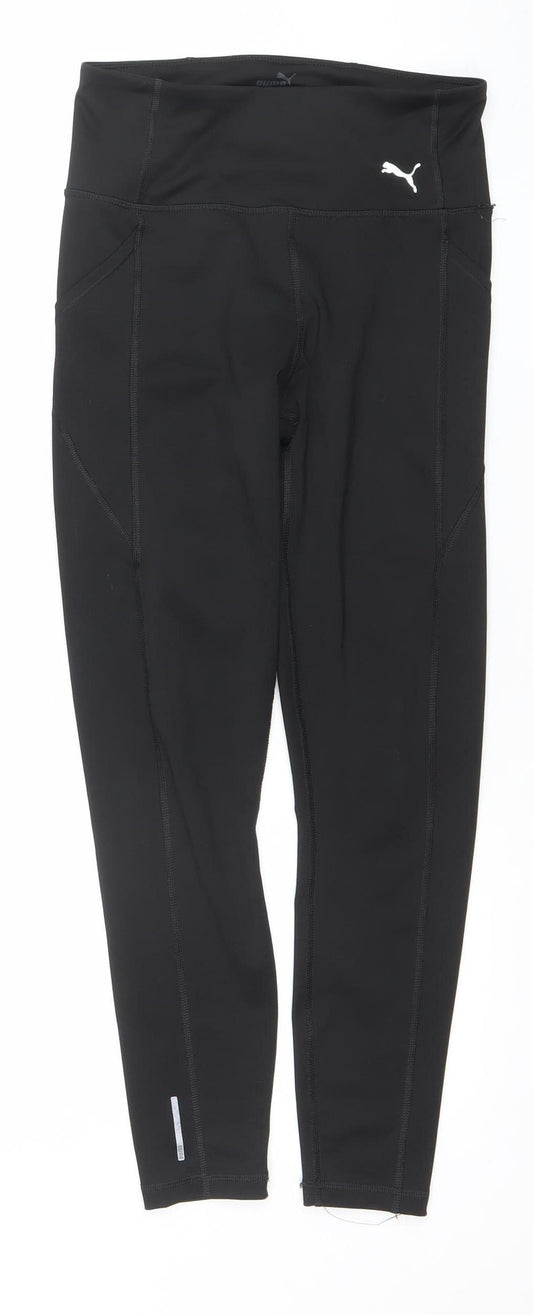 Puma Women Black S Leggings Stretch Moisture Wicking Sportswear