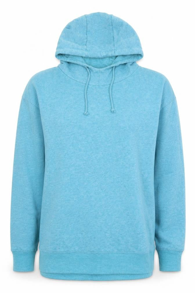Front view of Dunnes Women’s Blue Pullover Hoodie, size S, Cotton Blend