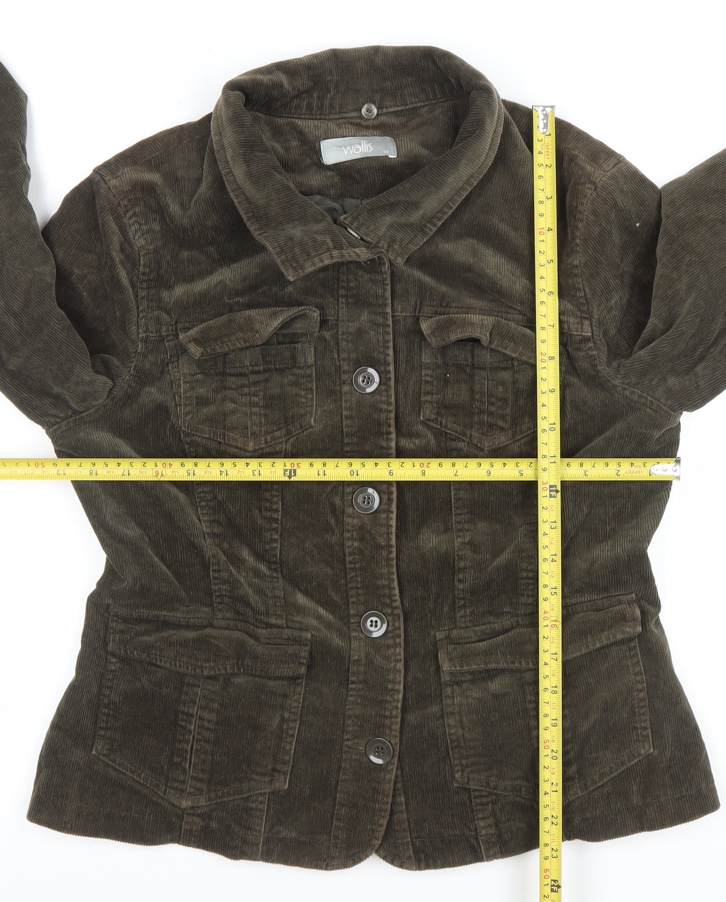 Wallis Women’s Brown Corduroy Tailored Suit Jacket Size 14