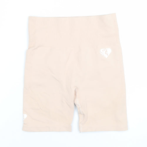 Women's Best Beige Women's Small Compression Activewear Shorts