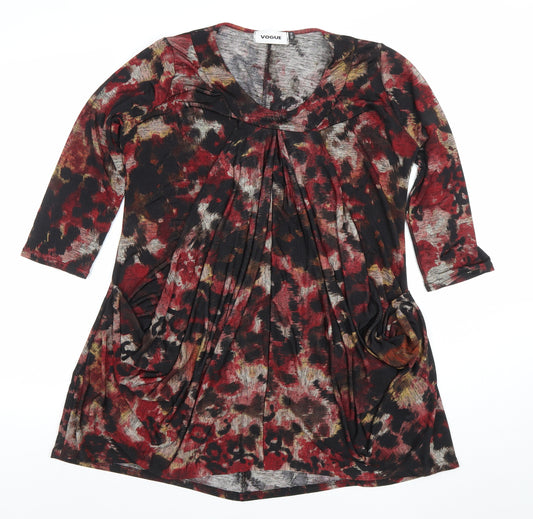 Vogue Women’s Multicoloured Animal Print Tunic Top Size 14