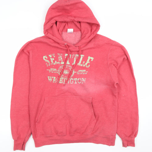 Port & Company Women's Pink Seattle Washington Pullover Hoodie Size S
