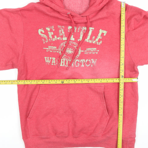 Port & Company Women's Pink Seattle Washington Pullover Hoodie Size S