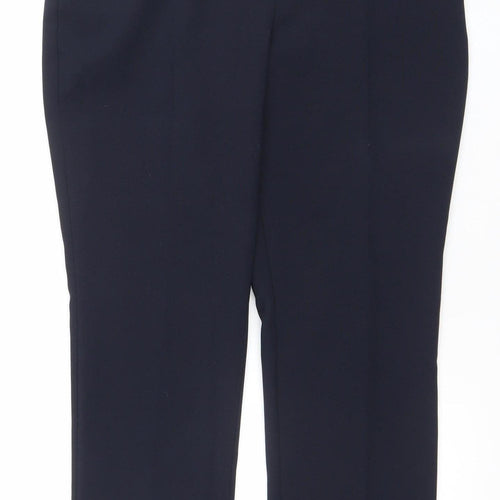 Dunnes Women's Blue Size 12 Straight Leg Polyester Work Trousers