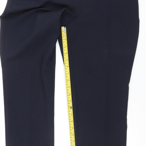 Dunnes Women's Blue Size 12 Straight Leg Polyester Work Trousers