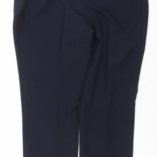 Dunnes Women's Blue Size 12 Straight Leg Polyester Work Trousers