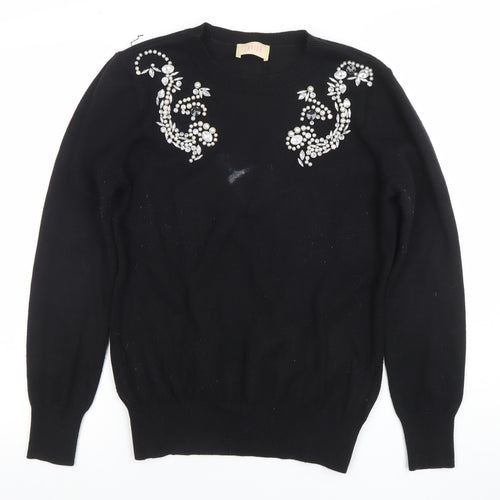 Savida Women’s Black Jewel Beaded Pullover Jumper Size 12