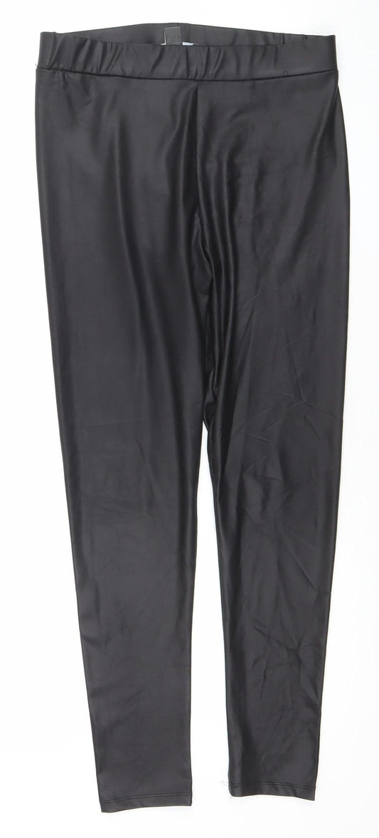 Primark Women’s Black Faux Leather Ankle Leggings Size 10-12