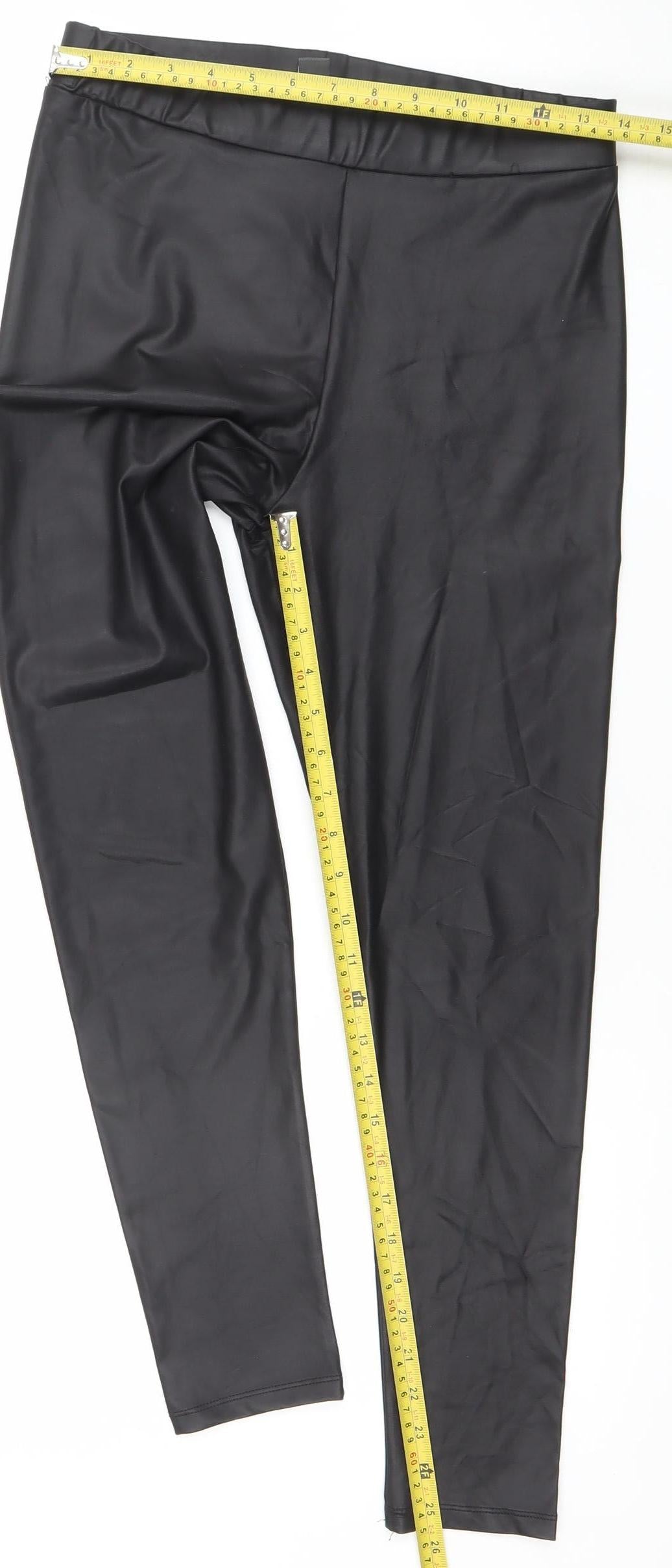 Primark Women’s Black Faux Leather Ankle Leggings Size 10-12