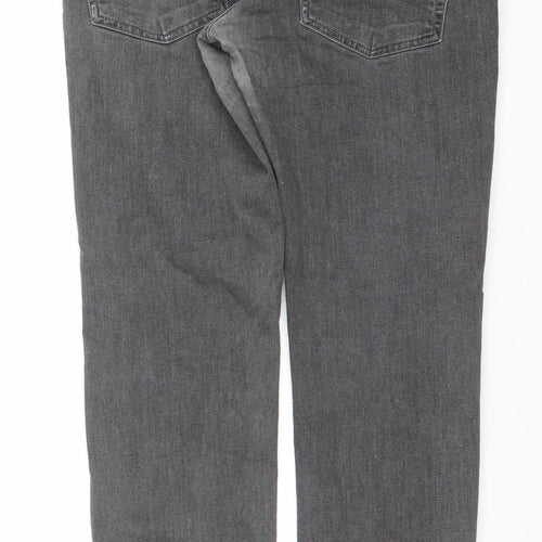 Jack & Jones Men’s Grey Denim Distressed Straight Jeans 38W 32L