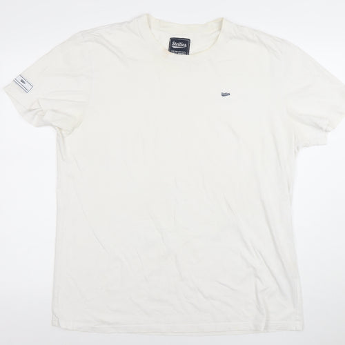 Stellies Men's White 2XL Crew Neck Cotton Logo T-Shirt