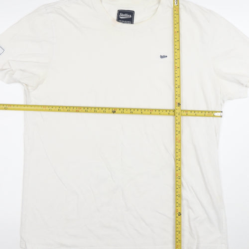 Stellies Men's White 2XL Crew Neck Cotton Logo T-Shirt