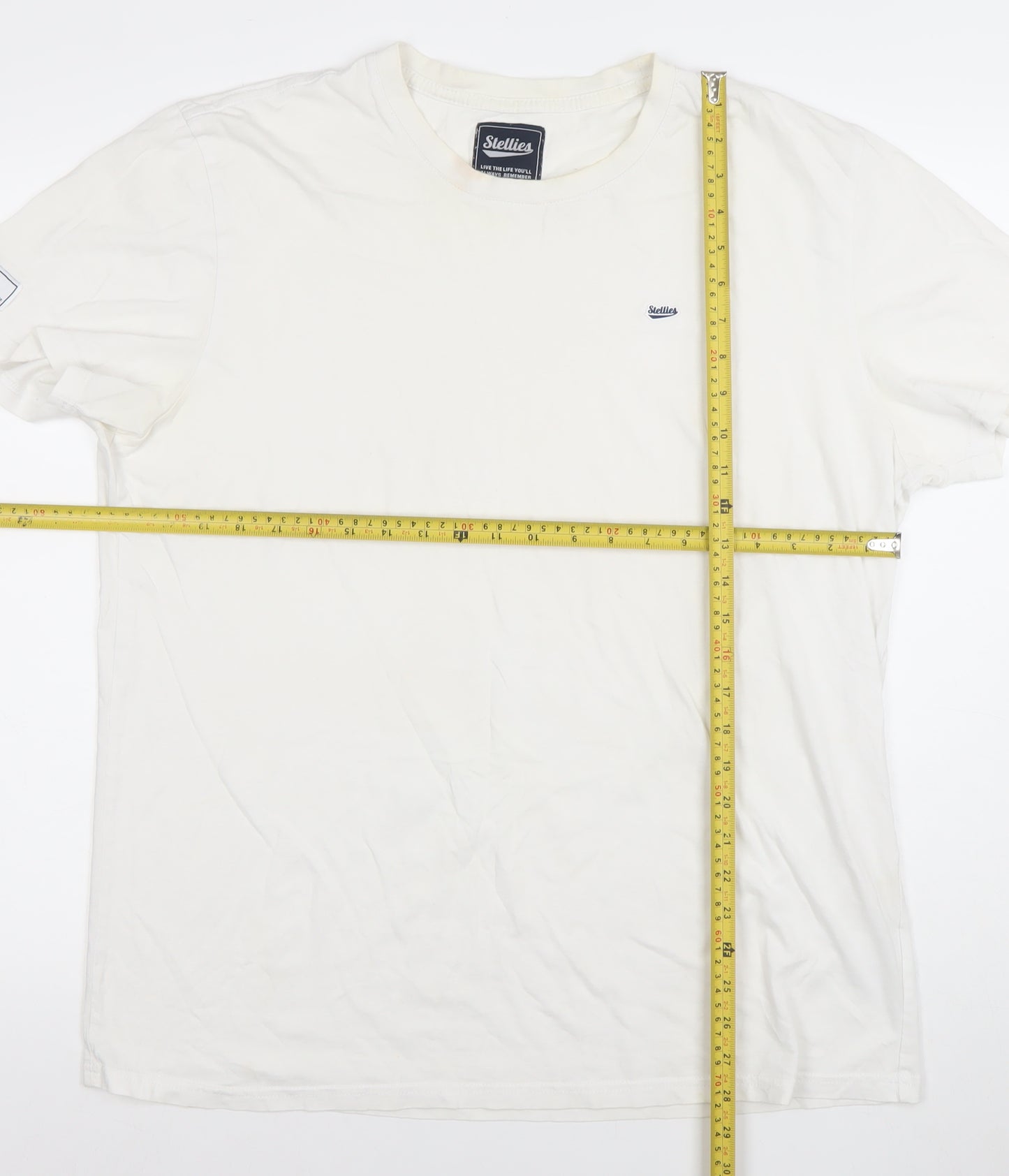 Stellies Men's White 2XL Crew Neck Cotton Logo T-Shirt